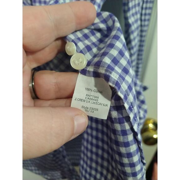 J. Crew Woman M The Perfect Shirt Purple Check Casual Long Sleeve - Picture 5 of 8